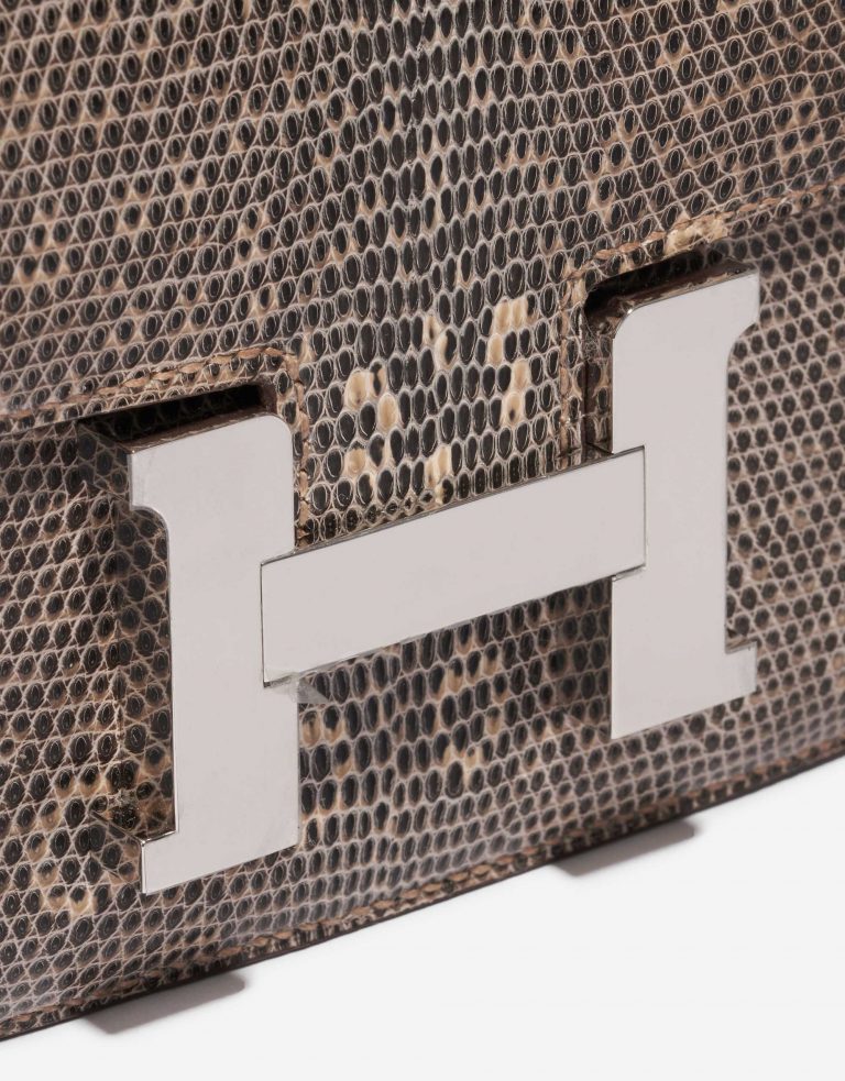 Pre-owned Hermès bag Constance 18 Salvator Lizard Desert Ombré Beige, Brown Closing System | Sell your designer bag on Saclab.com