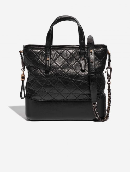 Pre-owned Chanel bag Gabrielle Medium Calf Black Black Front | Sell your designer bag on Saclab.com