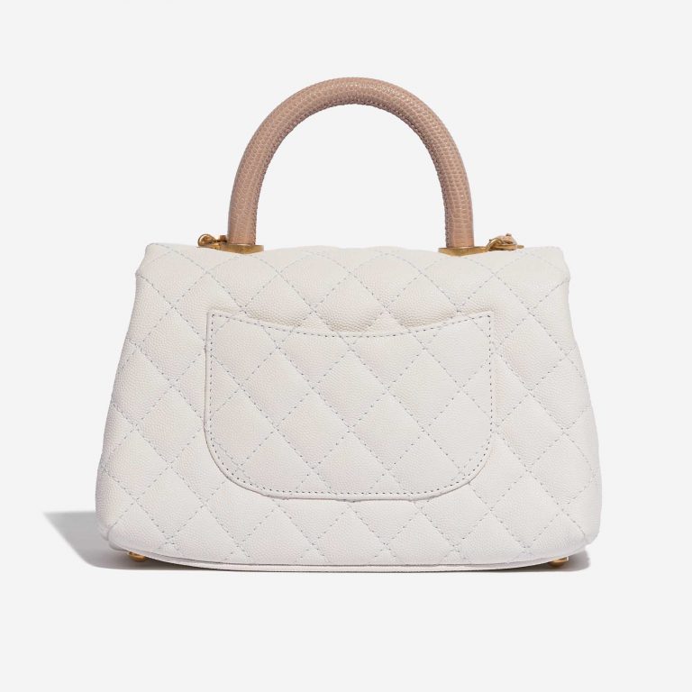 Pre-owned Chanel bag Top Handle Small Caviar Rose White Back | Sell your designer bag on Saclab.com