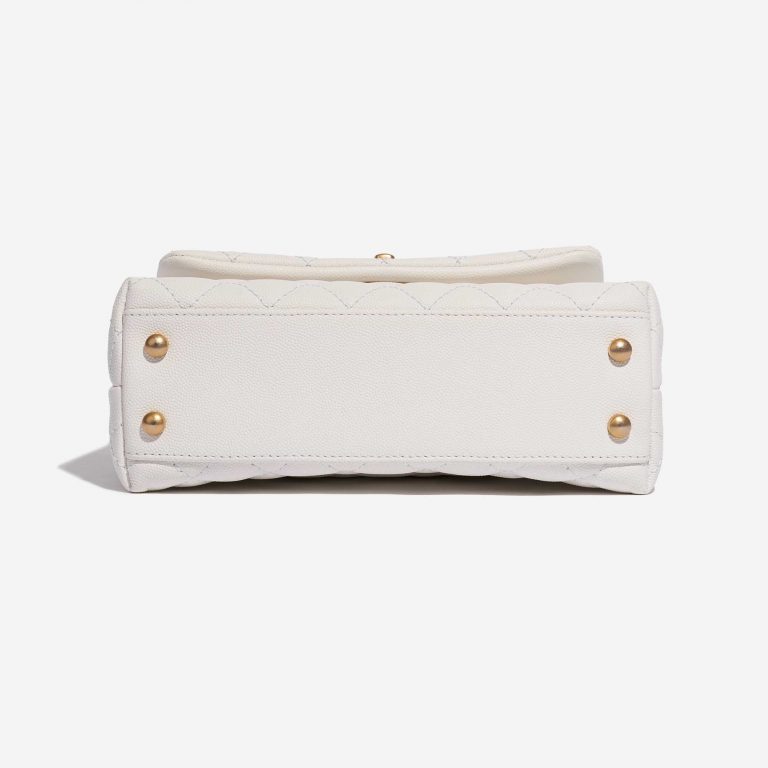 Pre-owned Chanel bag Top Handle Small Caviar Rose White Bottom | Sell your designer bag on Saclab.com