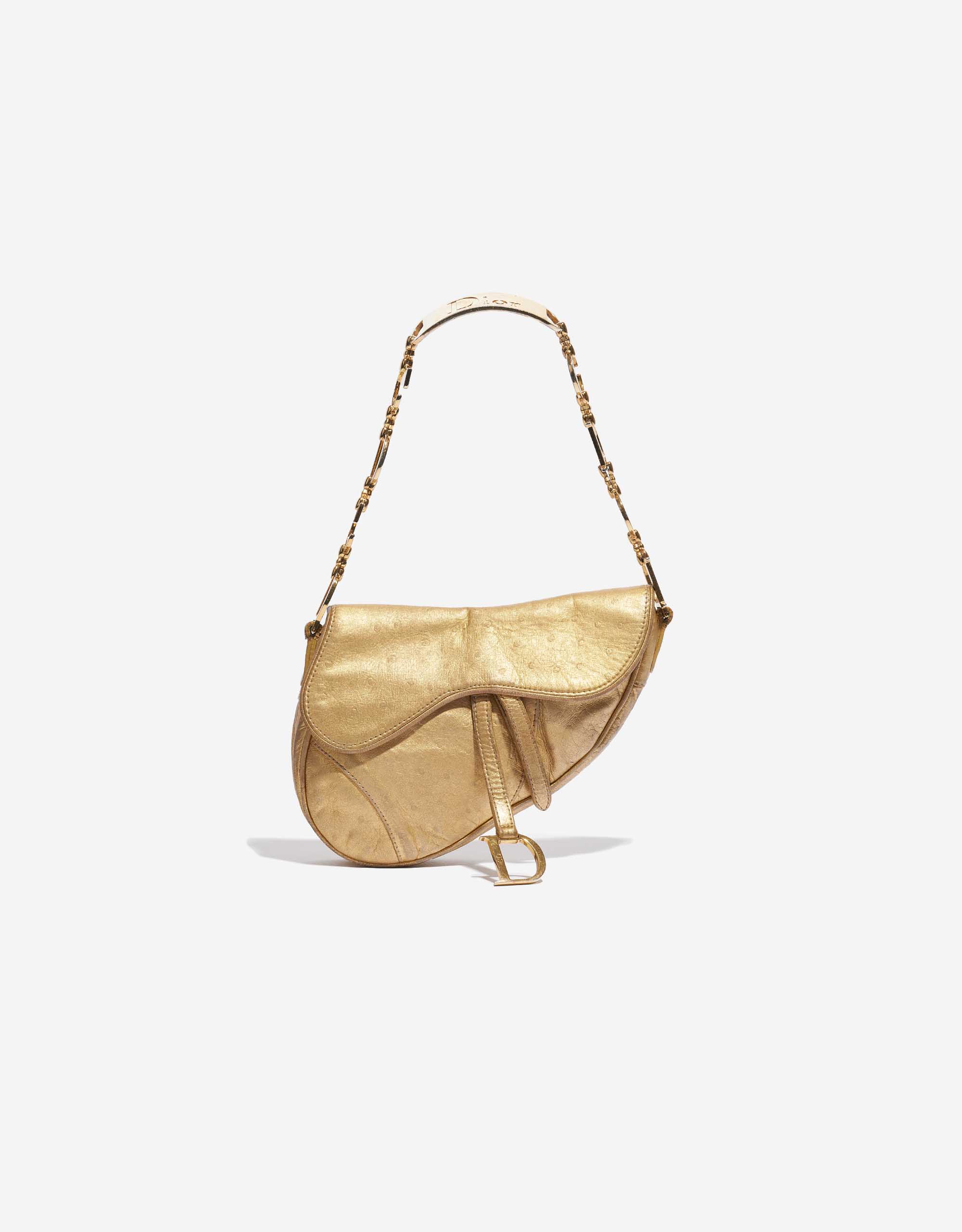Dior Saddle Mini Ostrich Gold | SACLÀB