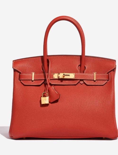 Pre-owned Hermès bag Birkin 30 Togo Rouge Sanguine Red Front | Sell your designer bag on Saclab.com