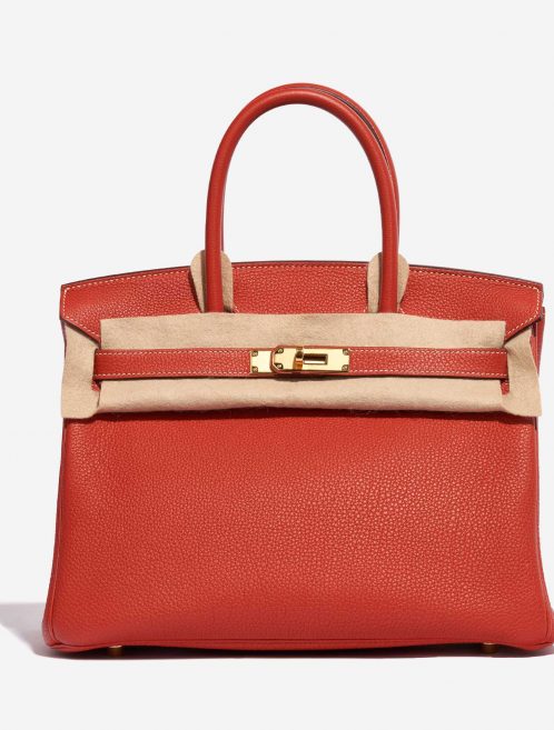 Pre-owned Hermès bag Birkin 30 Togo Rouge Sanguine Red Front Velt | Sell your designer bag on Saclab.com