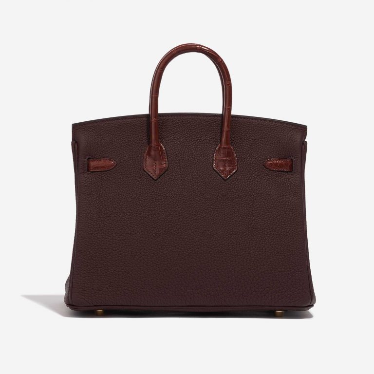 Pre-owned Hermès bag Birkin 25 Touch Matte Alligator / Togo Rouge Sellier / Bourgogne Brown, Violet Back | Sell your designer bag on Saclab.com