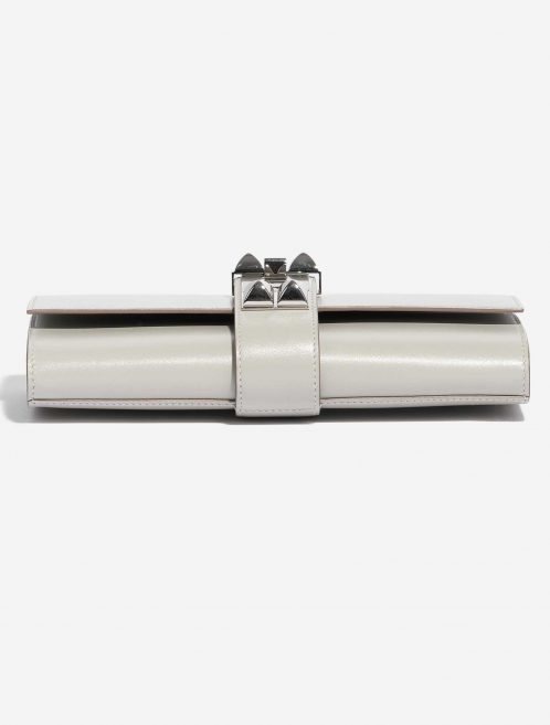 Pre-owned Hermès bag Medor Clutch Swift Gris Perle White Bottom | Sell your designer bag on Saclab.com