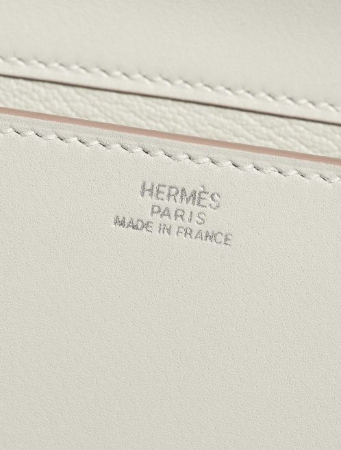 Pre-owned Hermès bag Medor Clutch Swift Gris Perle White Logo | Sell your designer bag on Saclab.com