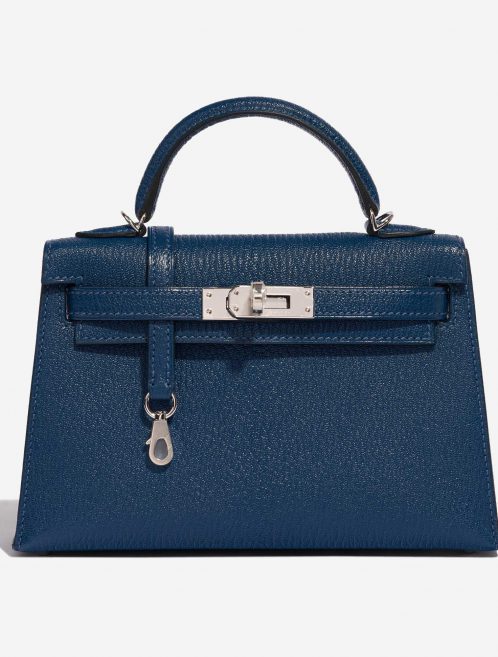 Pre-owned Hermès bag Kelly Mini Chèvre Mysore Deep Blue / Blue Izmir Blue | Sell your designer bag on Saclab.com