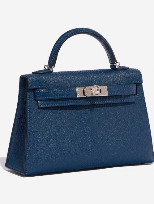 Pre-owned Hermès bag Kelly Mini Chèvre Mysore Deep Blue / Blue Izmir Blue | Sell your designer bag on Saclab.com