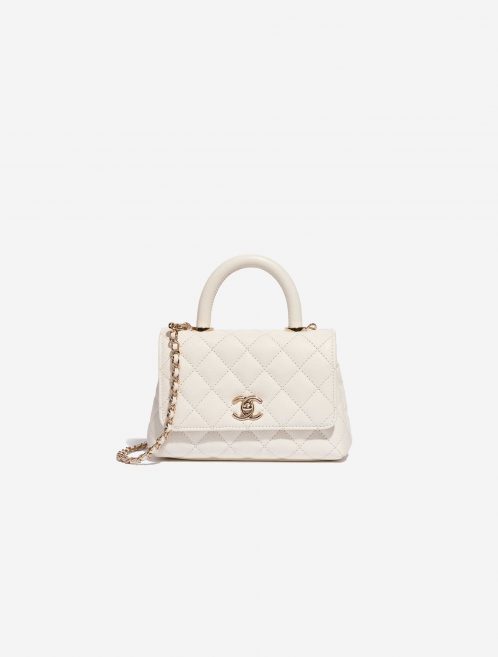 Pre-owned Chanel bag Timeless Handle Extra Mini Caviar White White | Sell your designer bag on Saclab.com
