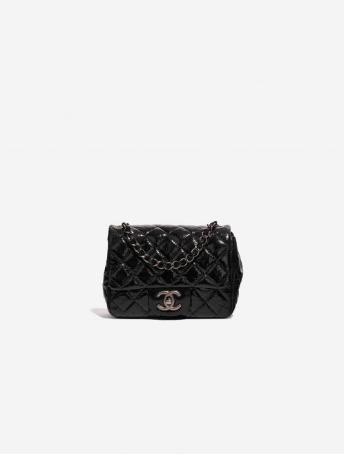 Pre-owned Chanel bag Timeless Mini Square Patent Leather Black Black Front | Sell your designer bag on Saclab.com