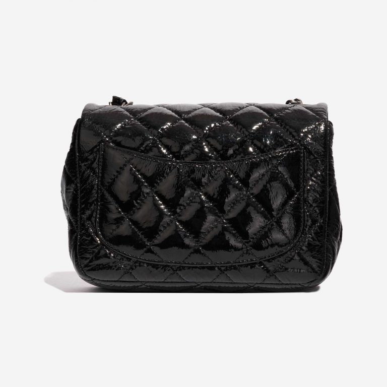 Pre-owned Chanel bag Timeless Mini Square Patent Leather Black Black Back | Sell your designer bag on Saclab.com