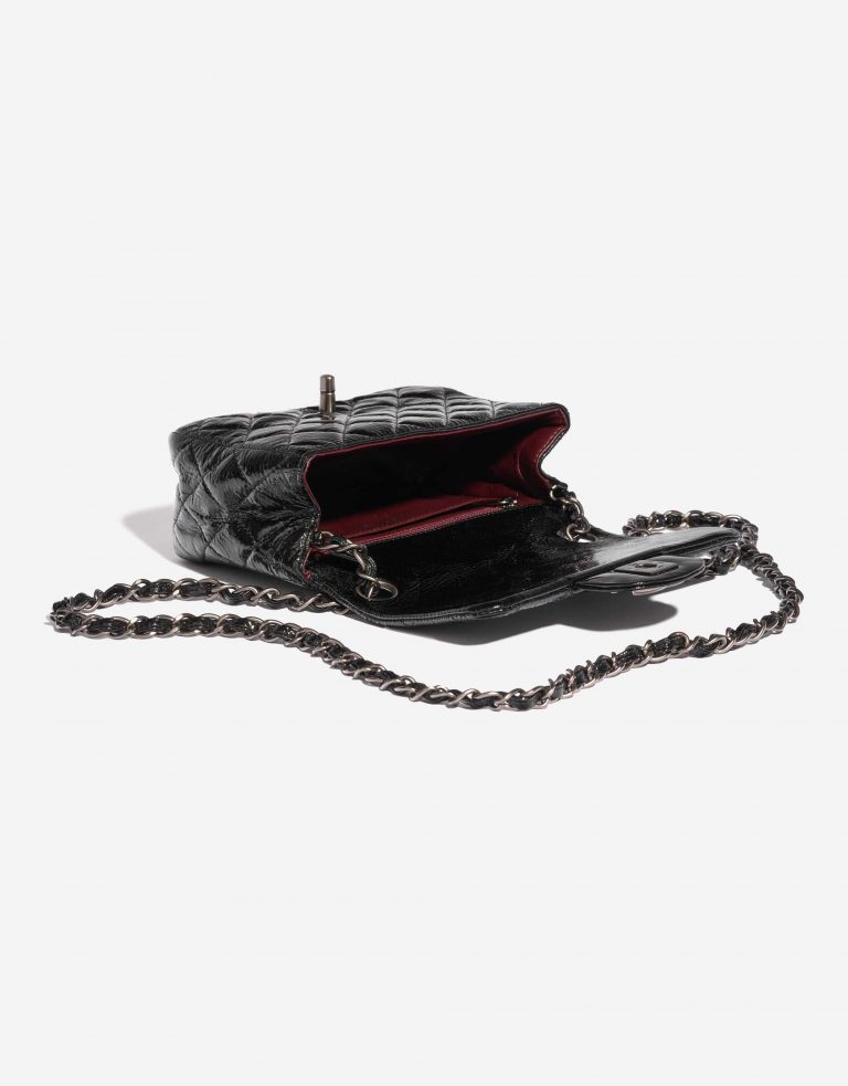 Pre-owned Chanel bag Timeless Mini Square Patent Leather Black Black Inside | Sell your designer bag on Saclab.com