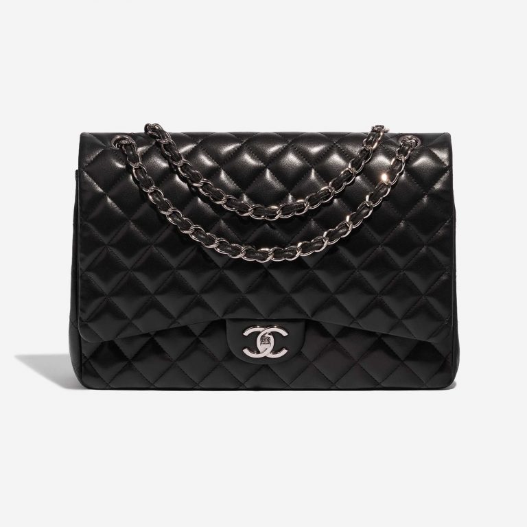 Pre-owned Chanel bag Timeless Maxi Lamb Black Black Front | Sell your designer bag on Saclab.com