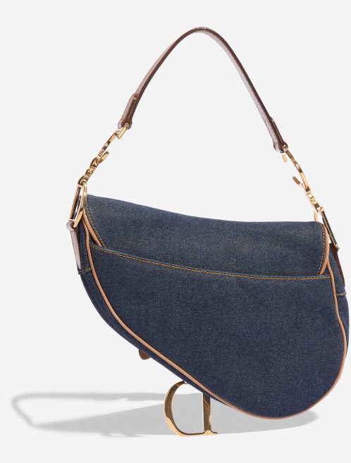 Pre-owned Dior bag Saddle Medium Leather Denim Blue Blue Back | Sell your designer bag on Saclab.com