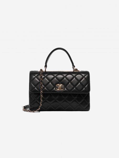 Pre-owned Chanel bag Timeless Handle Medium Calf Black Black Front | Sell your designer bag on Saclab.com