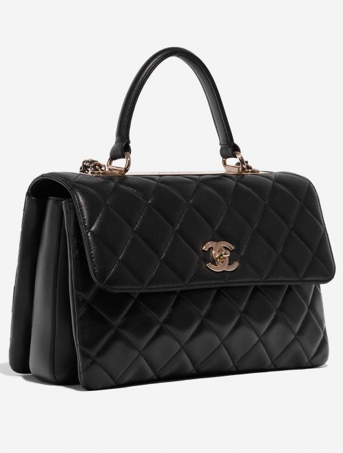 Pre-owned Chanel bag Timeless Handle Medium Calf Black Black Side Front | Sell your designer bag on Saclab.com