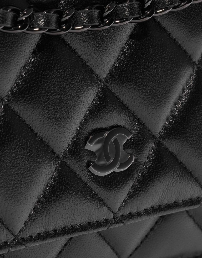Pre-owned Chanel bag WOC Lamb So Black Black Closing System | Sell your designer bag on Saclab.com