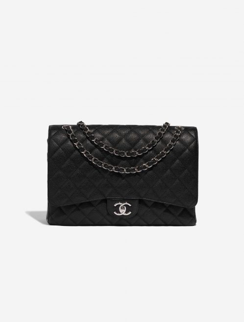 Pre-owned Chanel bag Timeless Maxi Caviar Black Black Front | Sell your designer bag on Saclab.com