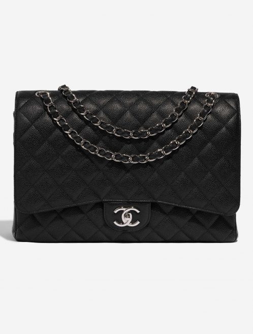 Pre-owned Chanel bag Timeless Maxi Caviar Black Black Front | Sell your designer bag on Saclab.com