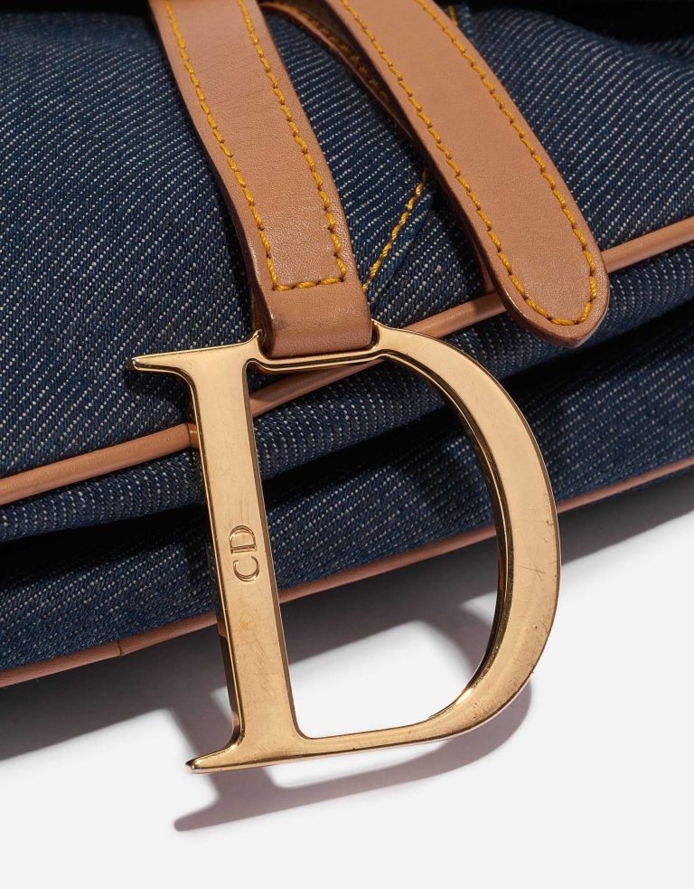 Pre-owned Dior bag Saddle Medium Denim Blue Blue Front | Sell your designer bag on Saclab.com