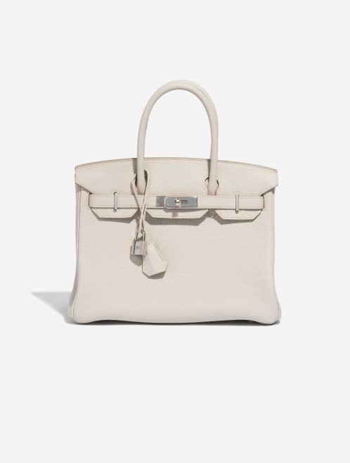 Pre-owned Hermès bag Birkin 30 Clemence Beton White Front | Sell your designer bag on Saclab.com