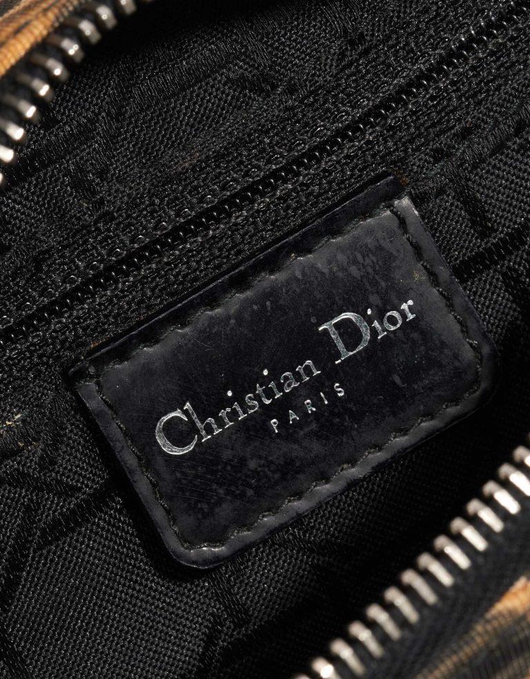 Pre-owned Dior bag Lady Medium Fabric / PVC Leopard Black, Brown, Multicolour Logo | Sell your designer bag on Saclab.com