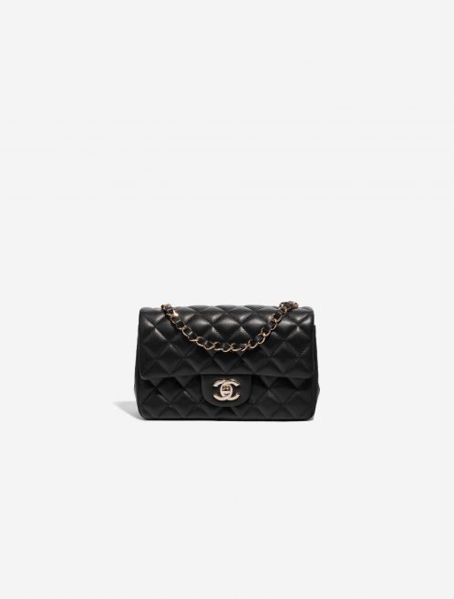 Pre-owned Chanel bag Timeless Mini Rectangular Lamb Black Black Front | Sell your designer bag on Saclab.com