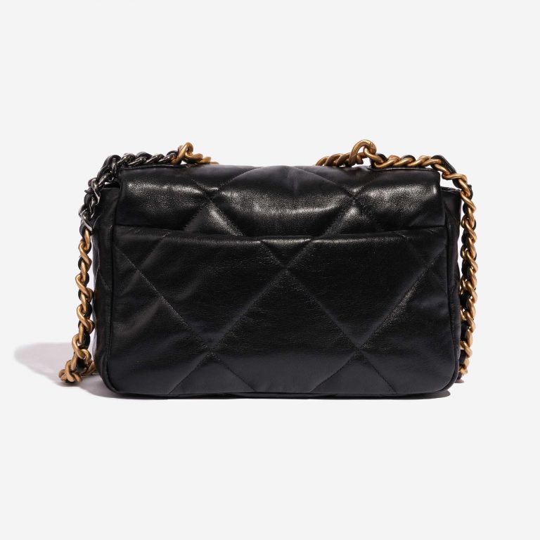 Pre-owned Chanel bag 19 Flap Bag Lamb Black Black Back | Sell your designer bag on Saclab.com