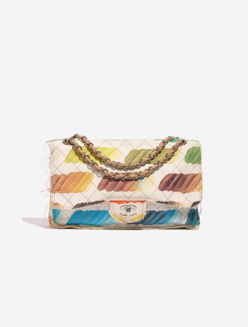 Pre-owned Chanel bag Timeless Flap Jumbo Canvas White Paint Palette Multicolour, White Front | Sell your designer bag on Saclab.com
