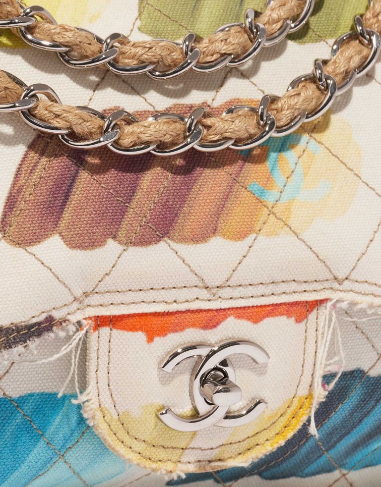 Pre-owned Chanel bag Timeless Flap Jumbo Canvas White Paint Palette Multicolour, White Closing System | Sell your designer bag on Saclab.com