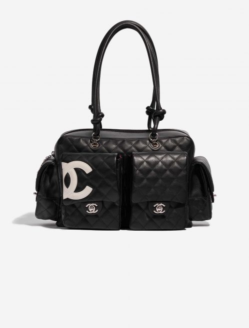 Pre-owned Chanel bag Cambon Reporter Large Calf Black Black Front | Sell your designer bag on Saclab.com