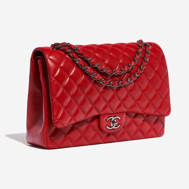 Pre-owned Chanel bag Timeless Maxi Lamb Red Red Side Front | Sell your designer bag on Saclab.com