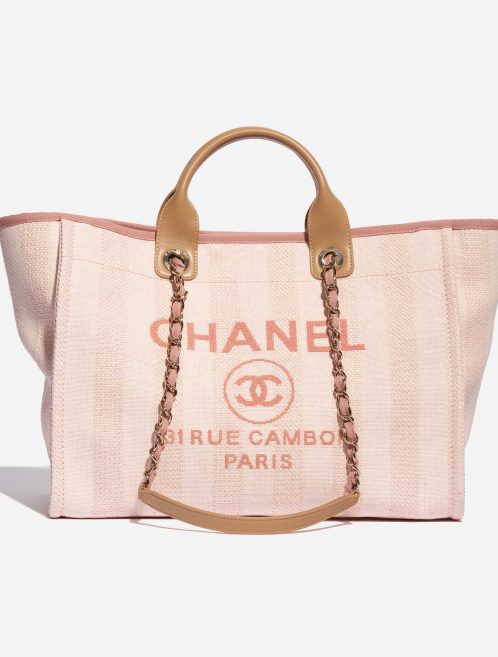Pre-owned Chanel bag Deauville Medium Canvas Pink Pink, Rose Front | Sell your designer bag on Saclab.com