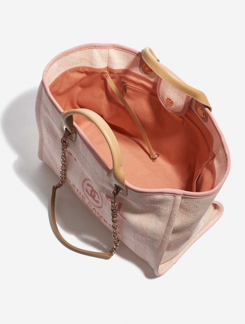 Pre-owned Chanel bag Deauville Medium Canvas Pink Pink, Rose Front Open | Sell your designer bag on Saclab.com
