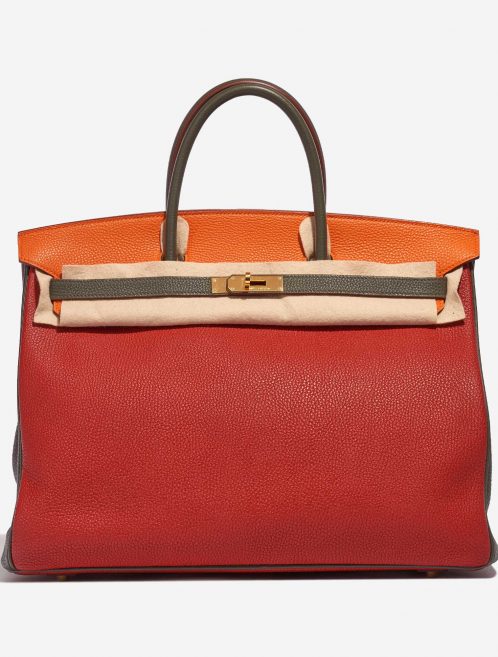 Pre-owned Hermès bag Birkin 40 HSS Togo Orange H / Olive / Vermillon Multicolour, Orange, Red Front Velt | Sell your designer bag on Saclab.com