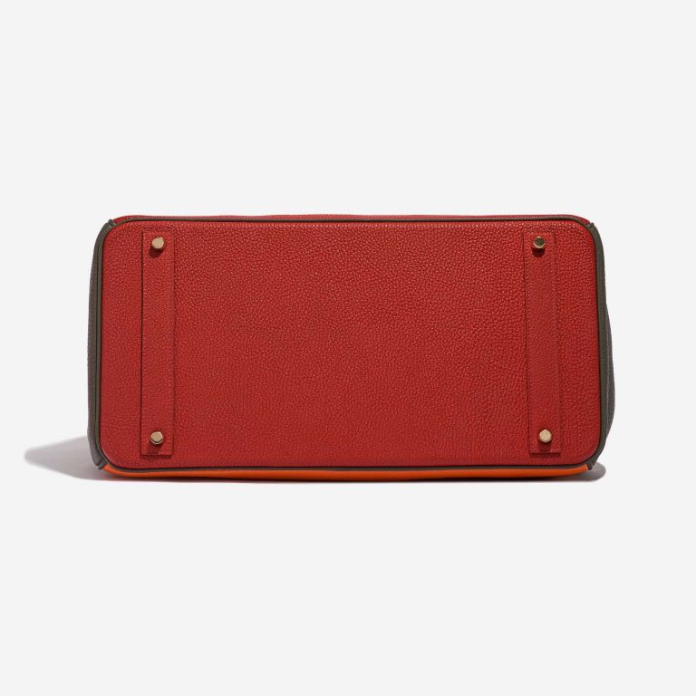 Pre-owned Hermès bag Birkin 40 HSS Togo Orange H / Olive / Vermillon Multicolour, Orange, Red Bottom | Sell your designer bag on Saclab.com