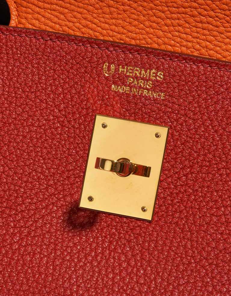 Pre-owned Hermès bag Birkin 40 HSS Togo Orange H / Olive / Vermillon Multicolour, Orange, Red Logo | Sell your designer bag on Saclab.com