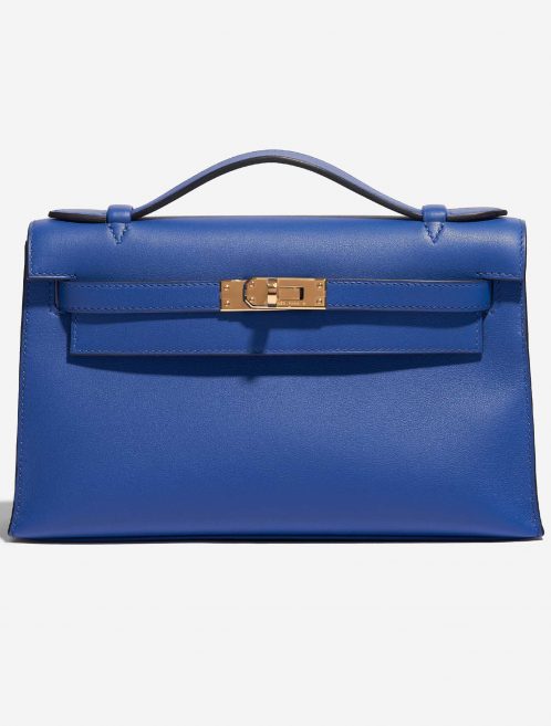 Pre-owned Hermès bag Kelly Pochette Swift Blue de France Blue Front | Sell your designer bag on Saclab.com