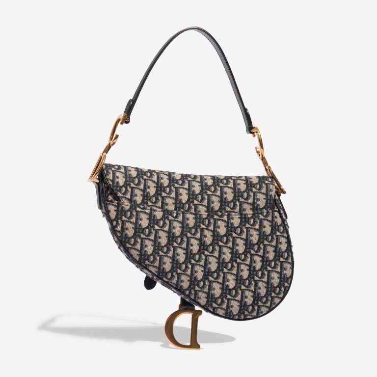 Pre-owned Dior bag Saddle Medium Oblique Jacquard Blue Beige, Blue Back | Sell your designer bag on Saclab.com