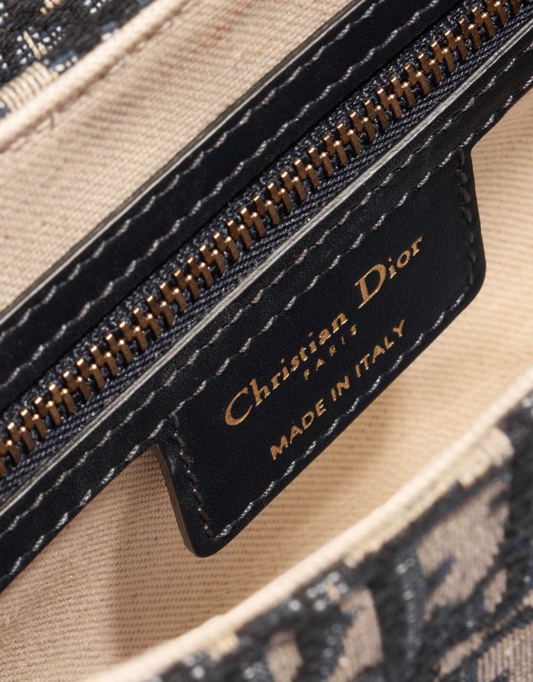 Pre-owned Dior bag Saddle Medium Oblique Jacquard Blue Beige, Blue Logo | Sell your designer bag on Saclab.com