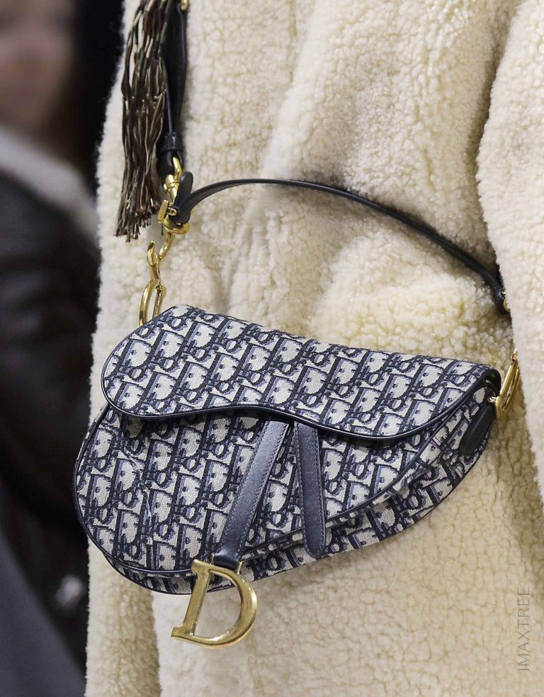 Pre-owned Dior bag Saddle Medium Oblique Jacquard Blue Beige, Blue Model | Sell your designer bag on Saclab.com