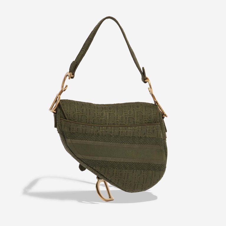 Pre-owned Dior bag Saddle Medium Canvas Green Green Back | Sell your designer bag on Saclab.com