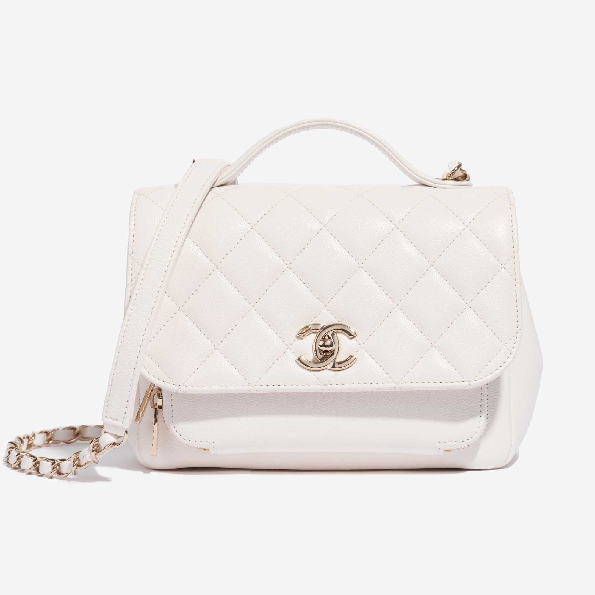 Chanel Flap Bag Mini Caviar White | SACLÀB