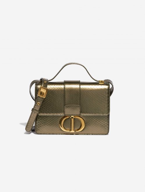 Pre-owned Dior bag 30 Montaigne Medium Python Green Metallic Green Front | Sell your designer bag on Saclab.com