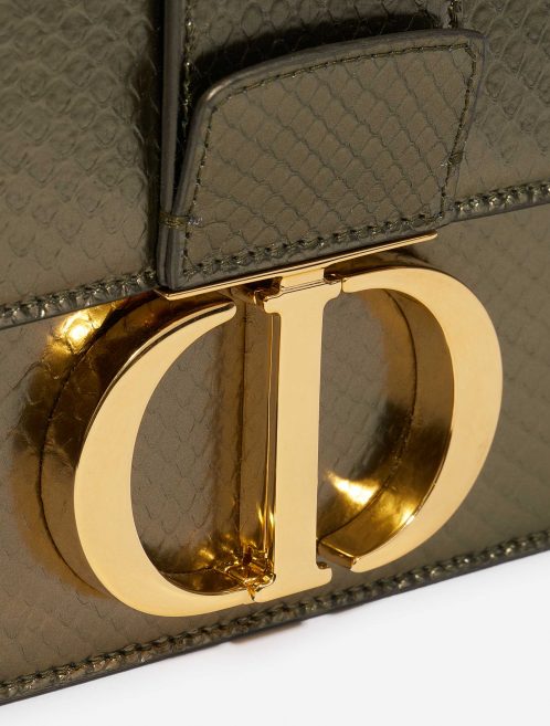 Pre-owned Dior bag 30 Montaigne Medium Python Green Metallic Green Closing System | Sell your designer bag on Saclab.com