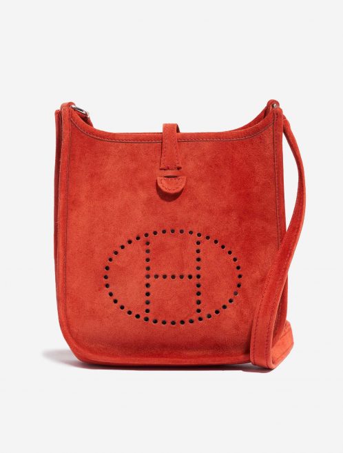 Pre-owned Hermès bag Evelyne 16 Doblis Suede Orange H Orange Front | Sell your designer bag on Saclab.com
