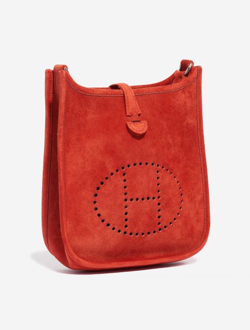 Pre-owned Hermès bag Evelyne 16 Doblis Suede Orange H Orange Side Front | Sell your designer bag on Saclab.com