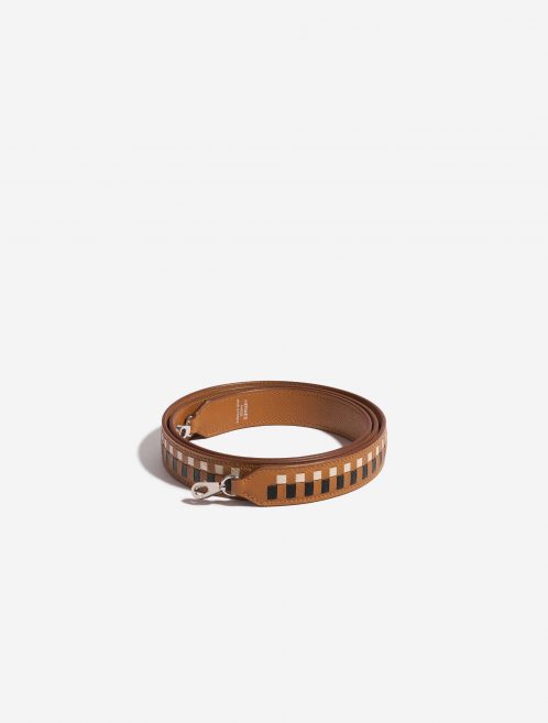 Pre-owned Hermès bag Mini Shoulder Strap Epsom Gold / Black / Craie Black, Gold Front | Sell your designer bag on Saclab.com