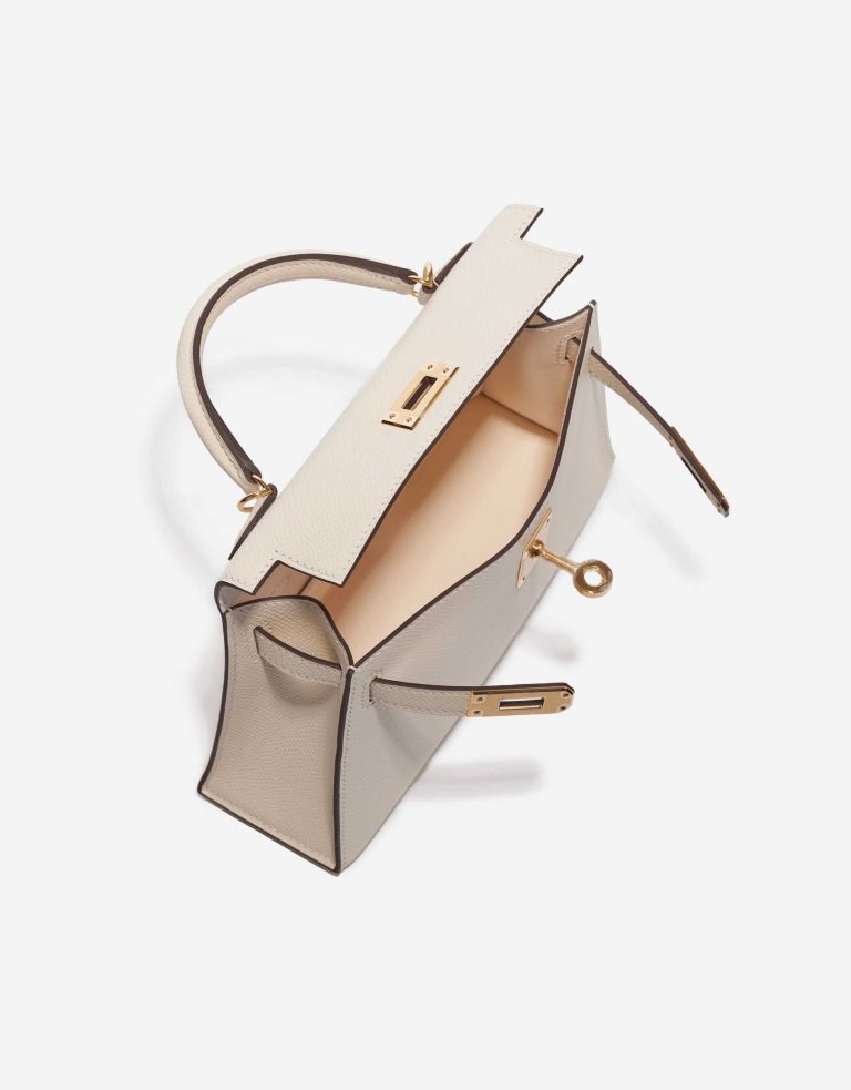Pre-owned Hermès bag Kelly Mini Epsom Nata Grey Inside | Sell your designer bag on Saclab.com