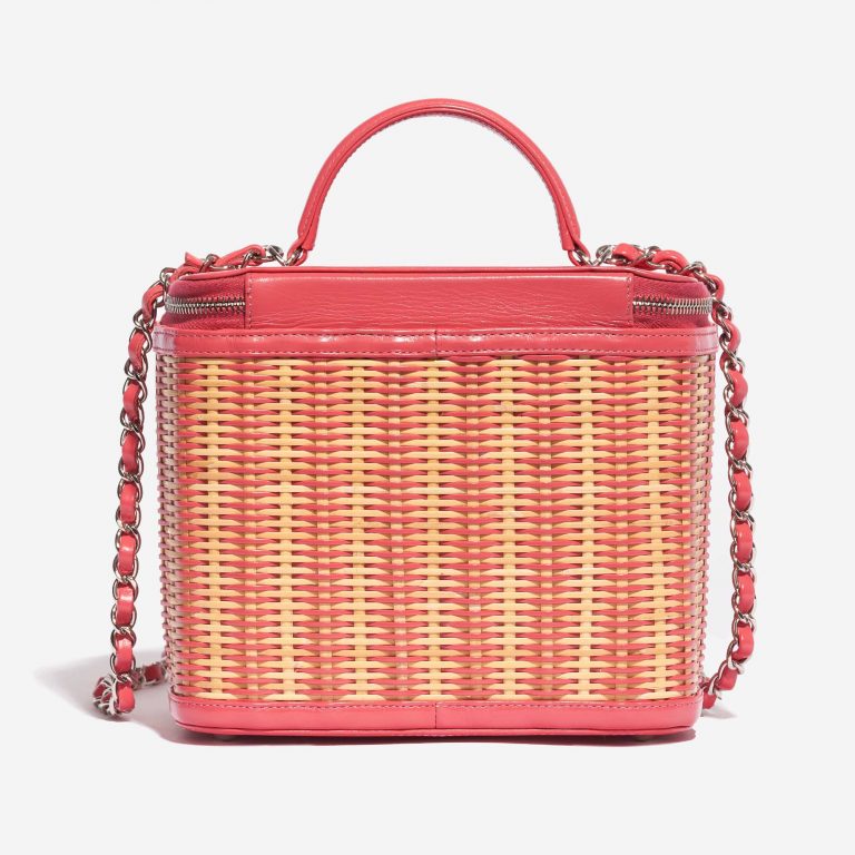 Pre-owned Chanel bag Vanity Medium Calf / Wicker Pink Beige, Pink Back | Sell your designer bag on Saclab.com